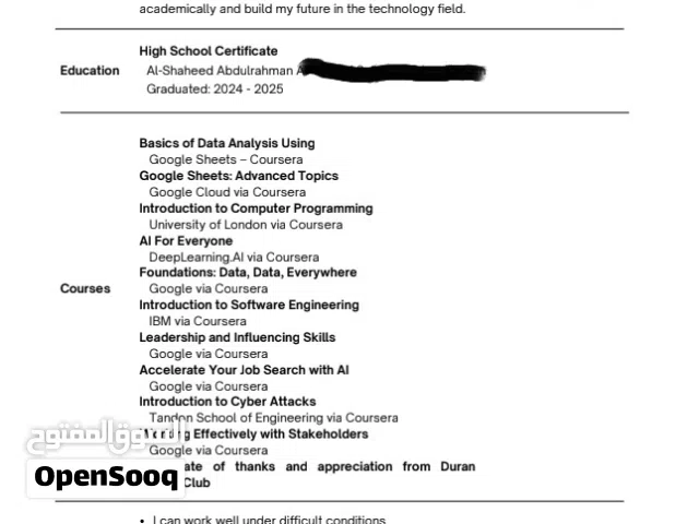 تصميم سيرة ذاتية (C.V) سيفي بنظام ATS وأيضاً سيرة ذاتية أوروبية