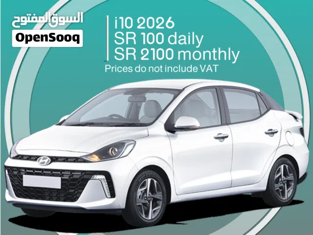 Hyundai i10 2026 for rent in Riyadh - Free delivery for monthly rental