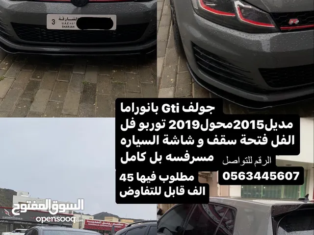 جولف Gti بانوراما موديل 2015 محول 2019 توربو فل الفل فتحة سقف وشاشة السيارة مسرفسه بالكامل