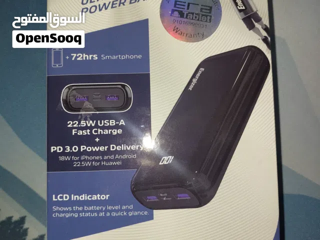 باور بانك energizer الف20000 مللي امبير سرعه22.5w يدعم الشحن السريع