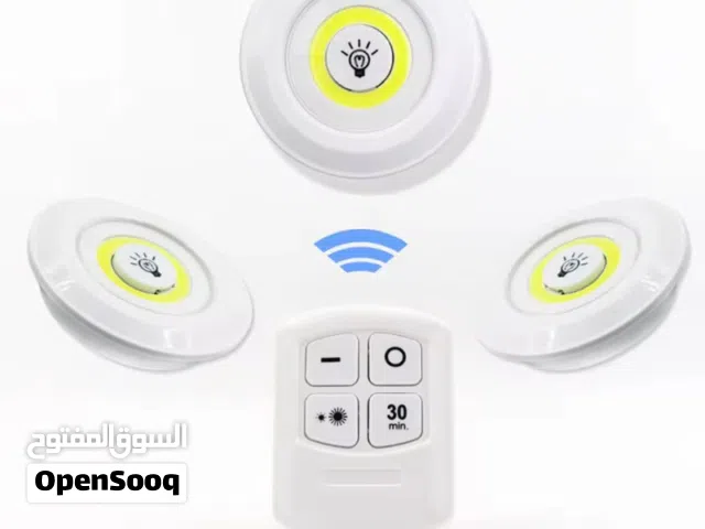 "انارة ذكية بدون وايرات.. سيت 3 قطع وريموت (للمطبخ والكنتور)"