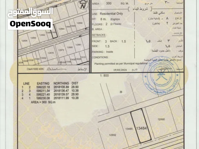 (أنا المالك والملك لله) أرض سكنية 300م فـ بركاء - الرميس