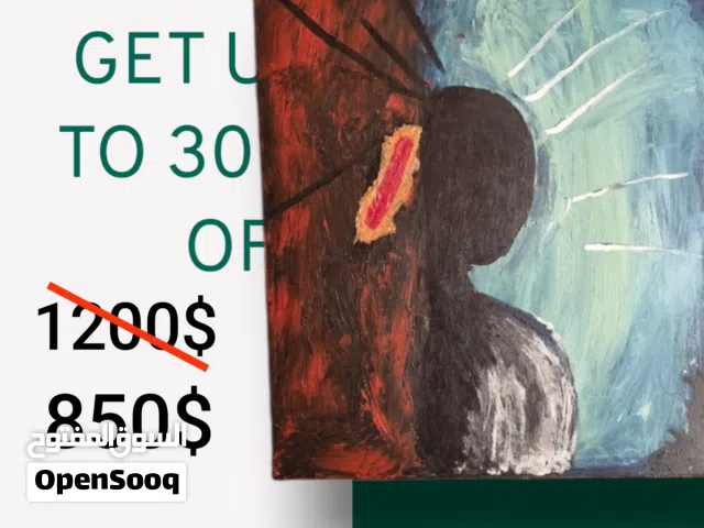 عنوان اللوحة: نزيف داخلي الأبعاد: 100 × 100 سم الخامات: ألوان أكريليك على قماش كانفس