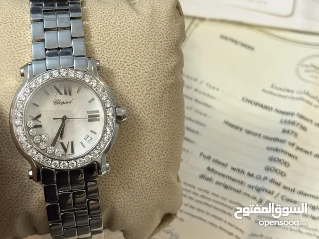 port – ساعة شوبارد مرصعة بألماس فاخرة أصلية مع شهادة CHOPARD Happy Sport Quartz –35 mm