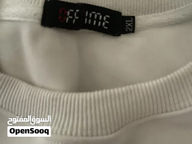 شيرت شتوي جديد لون ابيض من اوف تايم