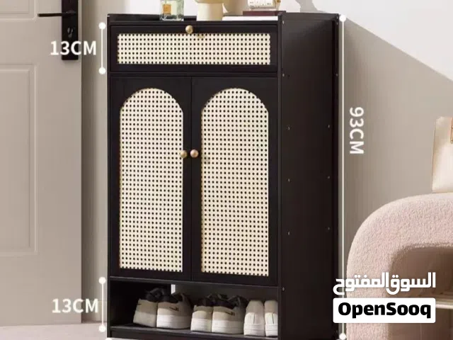 خزانة البامبو الدفتبن مع رف