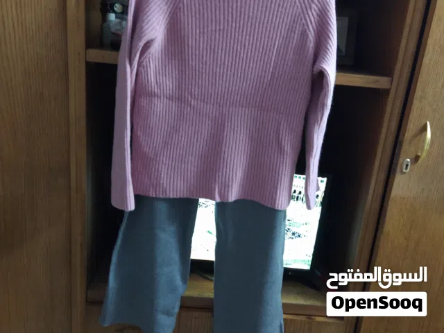 طقم سويتر وبنطلون قماش صوف جديد