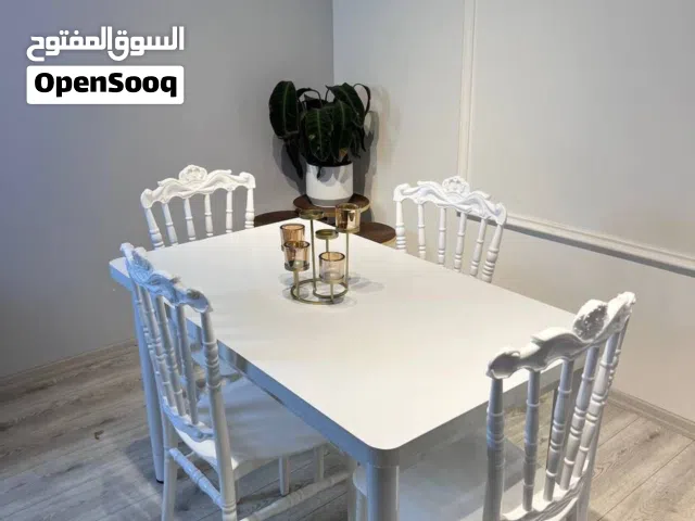 عرض رمضان ما يتعوّض ميز طعام خشب تصميم أنيق • جودة عالية • تحمل ممتاز مت فر الميز مع 4 ومع 6 كراسي