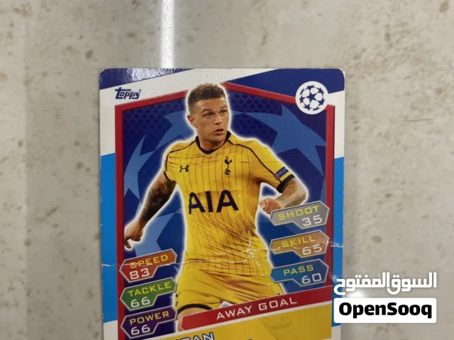 بطاقة كيران تريبببر الأصلية - توبي دوري أبطال Tottenham Spurs Rare Card