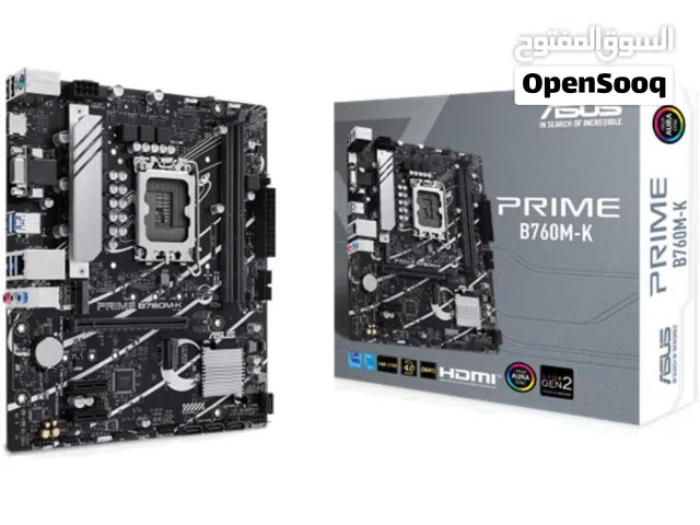 مذربورد ايسوس لمعالجات انتل جيل 12 + 13 + 14 - ASUS PRIME B760M-K DDR5 LGA 1700 MOTHERBOARD