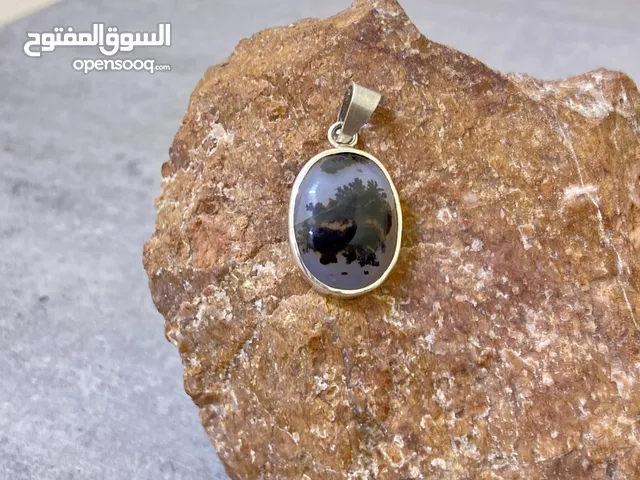 Shajar agate pendant with 925 handmade silver frame