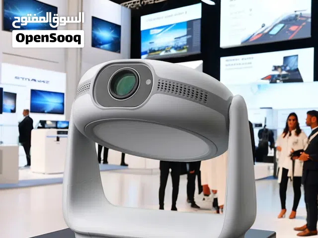 بروجكتر لاسلكي أندرويد داتا شو 180 بوصة مزود ببطارية يعمل ساعتين متواصل بدون الحاجة إلى مصدر طاقة