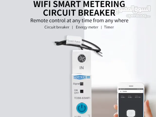 قاطع ذكي مع عداد الطاقة TOMZN WIFI متوافق مع المساعدات الصوتية اليكسا جوجل هوم سونوف