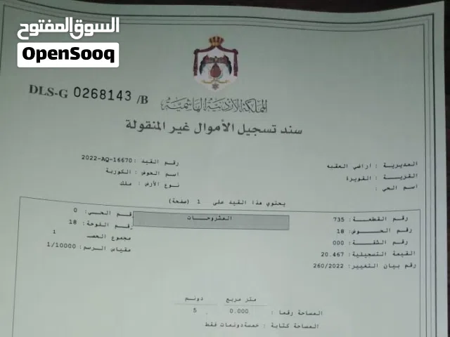 ارض للبيع في القويرة حوض الكوربة