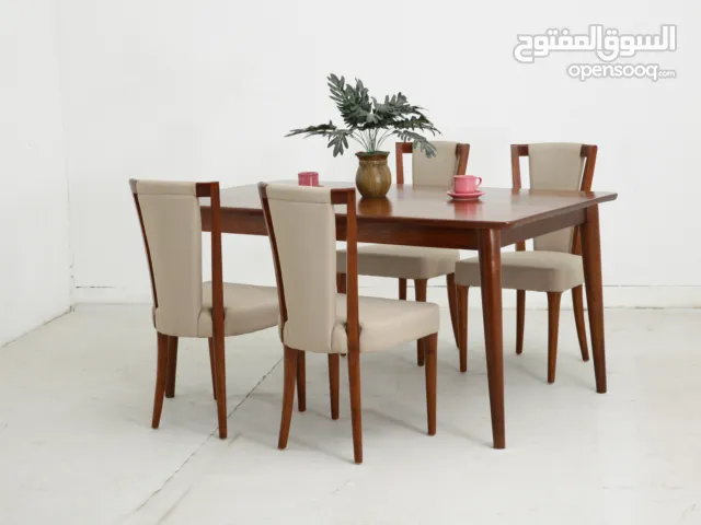 عرض خاص - طاولة طعام 4 كرسي خشب صولد