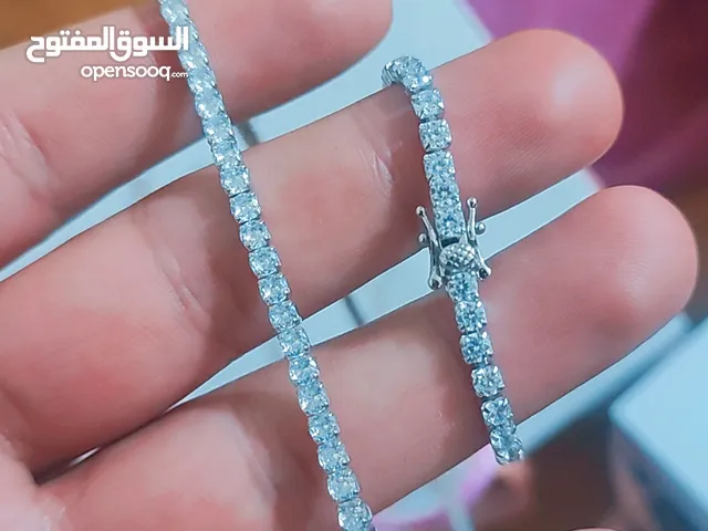 عقد +اسوار ..... ثنينهن فضه ايطالي مرصع بحجر زيركون عالي النقاوه