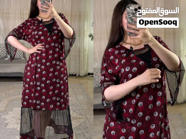 دشداشة نسائي خامة زبدة شرط الفحص فري سايز لحد 95 كيلو