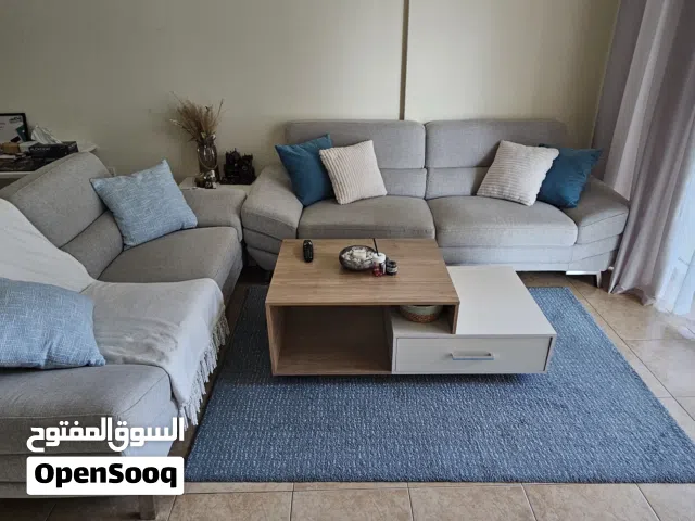 كنب من هوم بوكس رمادي فاتح ستايل معاصر ( 2 +3). Salerno 3-Seater +2 seate contemporary fabric sofa