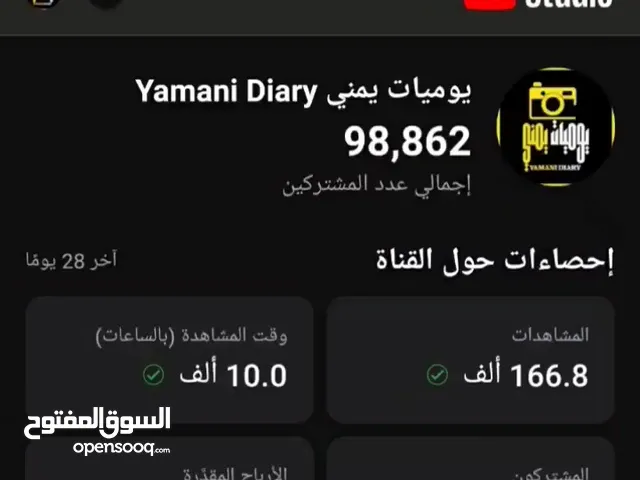 قناة يوتيوب للبيع 100 الف مشترك