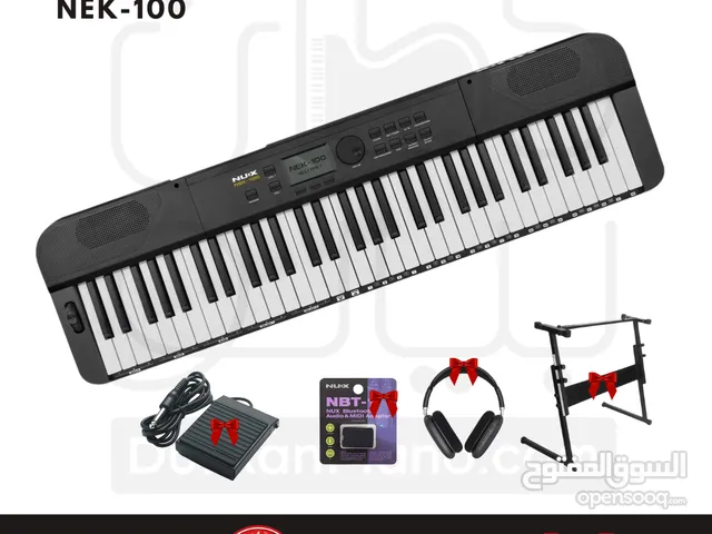 NUX NEK-100 keyboard حساس للمس مع بطارية شحن و قطعة للوصل بالبلوتوث و ستاند و بيدال و سماعات رأس
