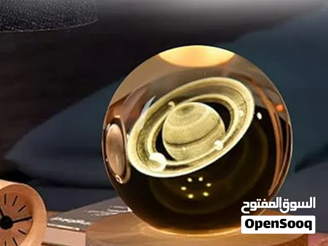 كرة كريستال مضيئة زجاجية على شكل مجرة وزحل