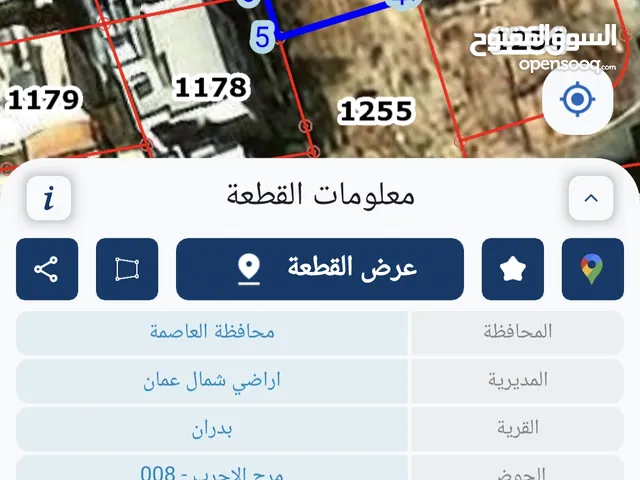 ارض للبيع في شفا بدران اسكان الامانه بين فلل