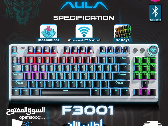 كيبورد جيمنغ مضيئ احترافي لكل الجيمرز اصلي Aula Keyboard F3001 Gaming RGB Lights OG