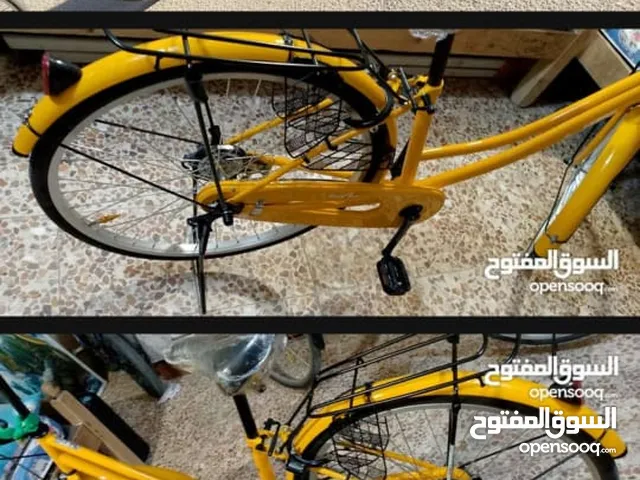 بايسكل سياحي حجم 26 جديد الون الاصفر اليموني مرغوب جدا