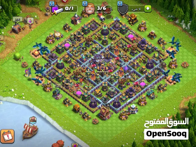 حساب كلاش اوف كلانس تاون 15  للبدل على حساب فري فاير