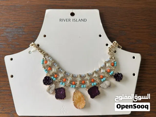 River Island Statement Necklace – Colorful Stones – New