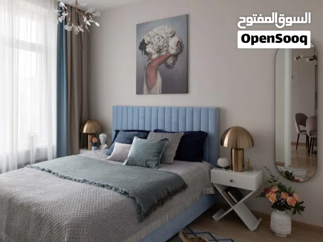 Modern Light Blue Upholstered Bed