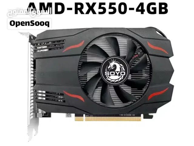كرت شاشة SOYO AMD RX 550 4GB بحالة ممتازة مع الكرتون للبيع او للبدال بمعالج جيل عاشر