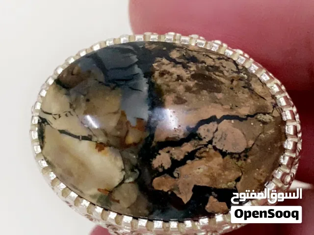 الخاتم الملكي عقيق اليمن الجزع الخرائطي خامة صعبه باكثر من لون