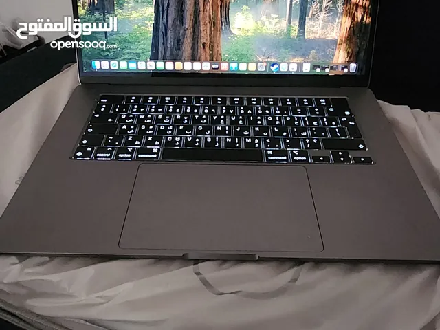 MacBook Air 15", 16GB/512GB, M3 processor, late 2024, space grey مع الشاحن الاصلي والكرتونة