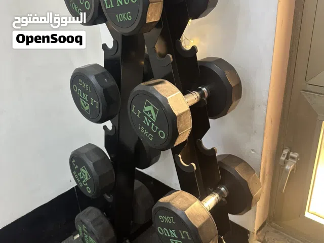 طقم دمبلص ماركة  Li Nuo أصلي 140 كجم مع الستاند  - نظافة 100% للبيع