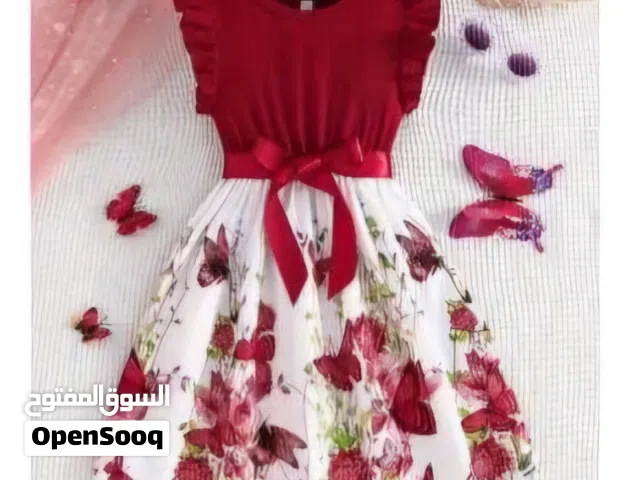 فستان لبنات عمر 11-12 احمر وابيض Red and white dress for girls