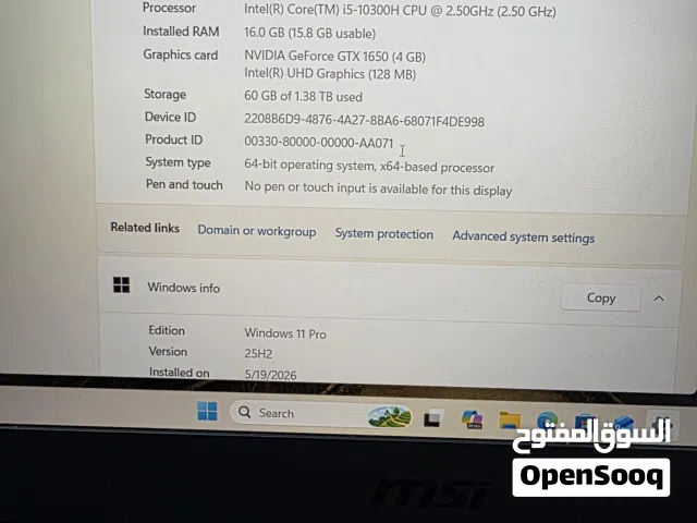 msi GL65 10SCXK
