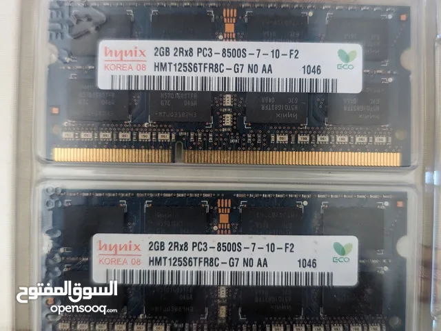 رام DDR3 2GB *2 اصلي للبيع - RAM 2GB*2 original