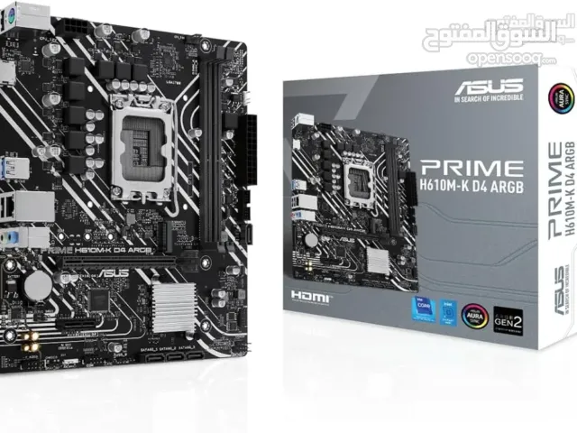 مذربورد ايسوس لمعالجات انتل جيل 12 + 13 + 14 - ASUS PRIME H610M-K D4 ARGB/DDR4 LGA 1700 MOTHERBOARD