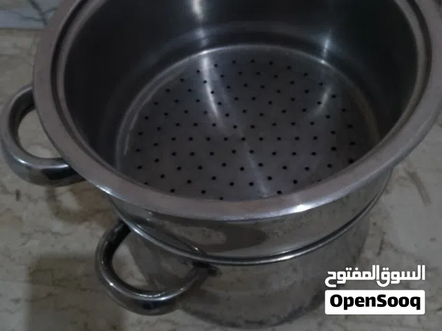 طنجره وكسكاس ستيل حجم صغير وكسكاس حجم متوسط المنيوم