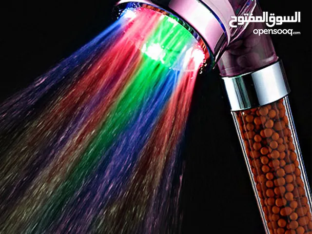 دش حمام مضئ و مقوي لضخ الماء لا يحتاج الى بطاريه او كهرباء دوش التورمالين المضئ