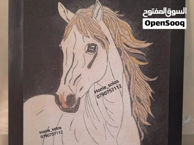 صورة حصان فسيفساء شغل يدوي مع برواز للبيع