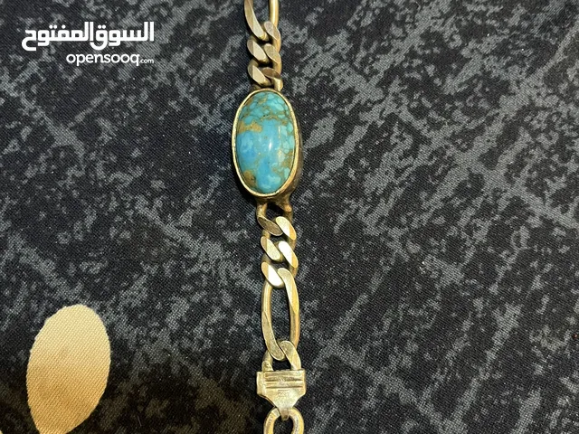 Pure silver bracelet with firoza stone