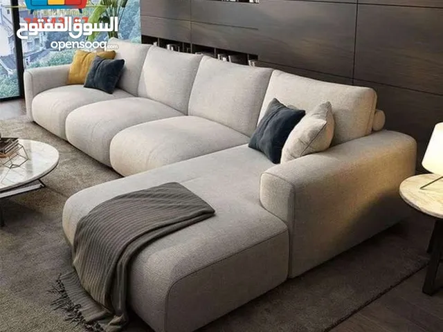 أريكة جديدة على شكل حرف L بتصميم عصري مصنوعة من الخشب الأصلي مع رغوة ناعمة وضمان لمدة 3 سنوات جوری..