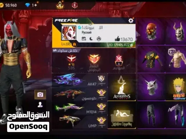 Free Fire Accounts and Characters for Sale in Cairo