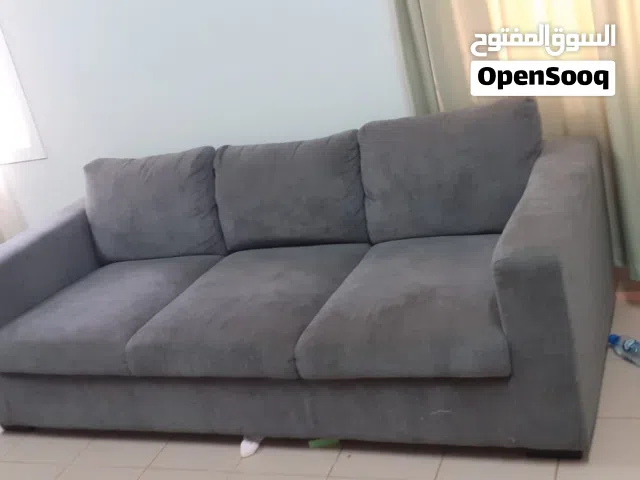 Comfortable 5-Seater Sofa Set (3+2) in Dark Grey – Good Condition