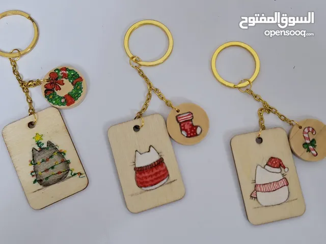 Christmas cat keychains