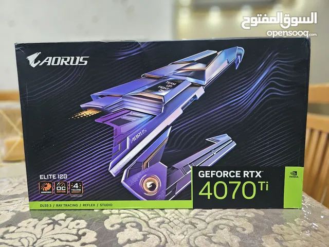 كرت شاشة RTX 4070ti AORUS ELITE إستعمال بسيط بالكرتونة