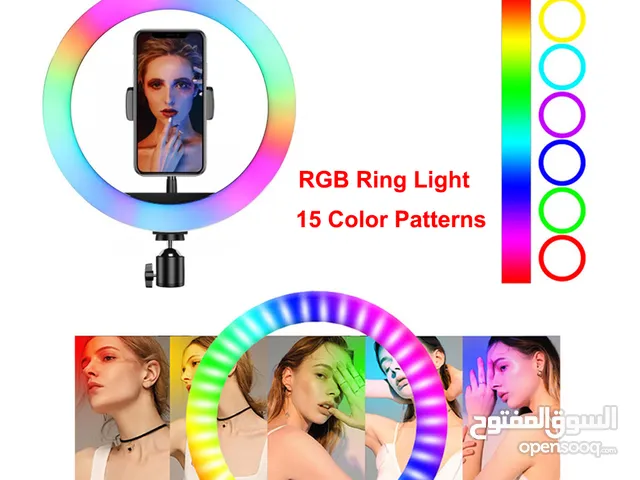 MJ26 26cm 10-inch RGB LED Ring Light with Phone Clip رينغ لايت اضاءة تصوير عدة