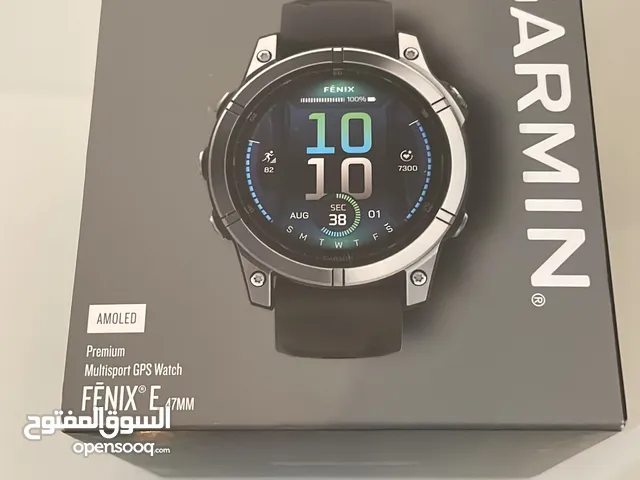 fenix E – 47 mm, AMOLED Sapphire, Titanium with Chestnut Leather Band